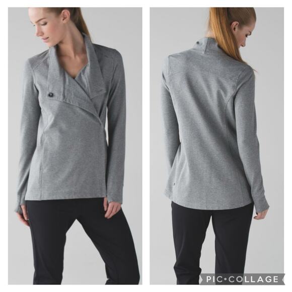 Lululemon Coast Wrap Il Size 4 Heathered Medium Grey Jacket Athletic Neutral - Picture 1 of 13